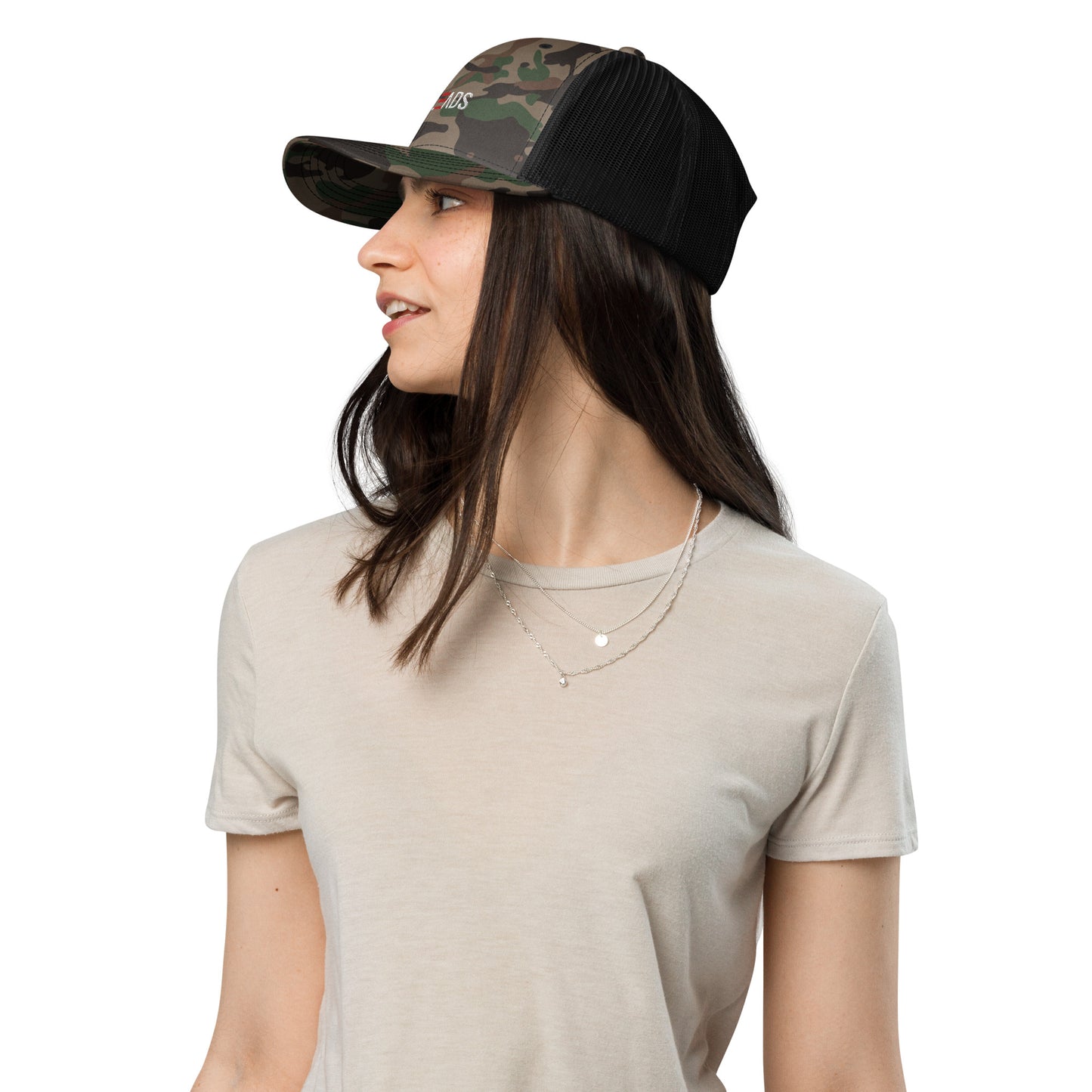 She Leads Collection: Camouflage trucker hat