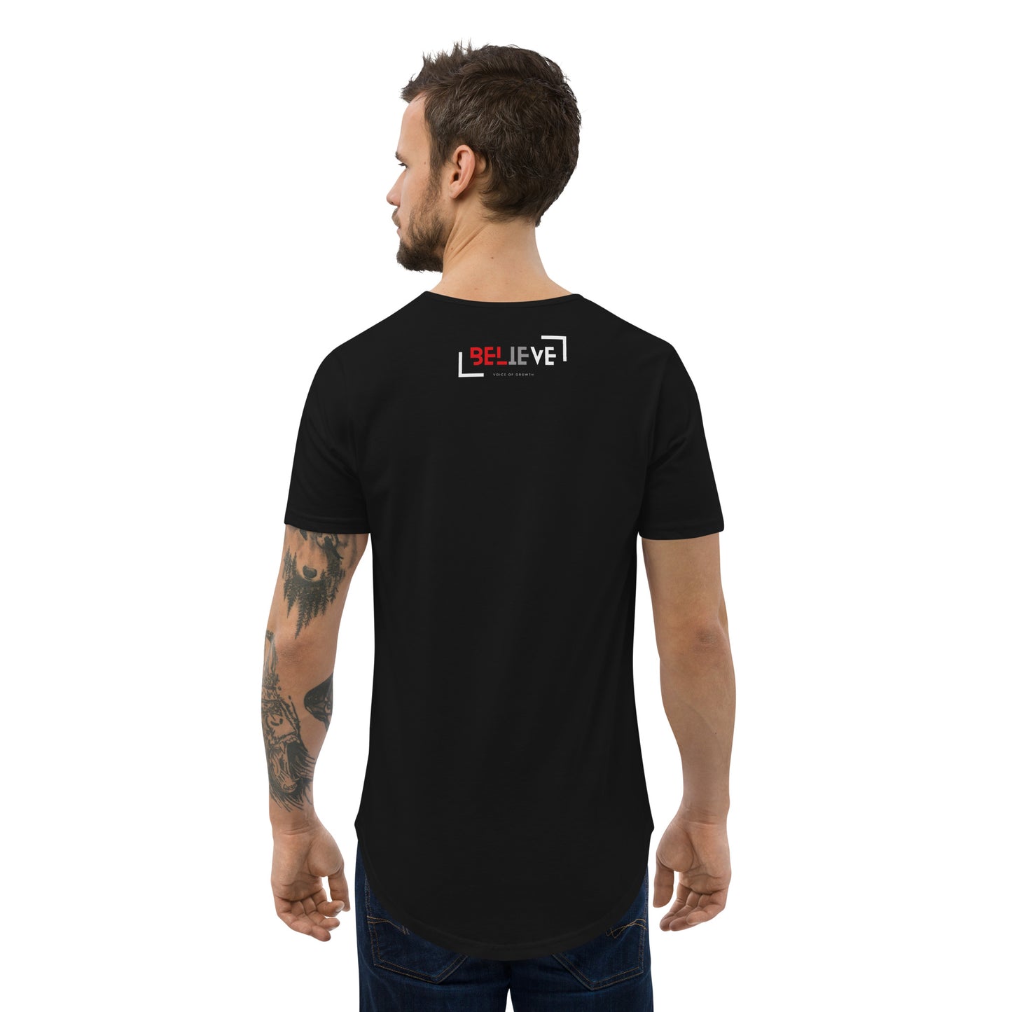 P.U.S.H Men's Curved Hem T-Shirt