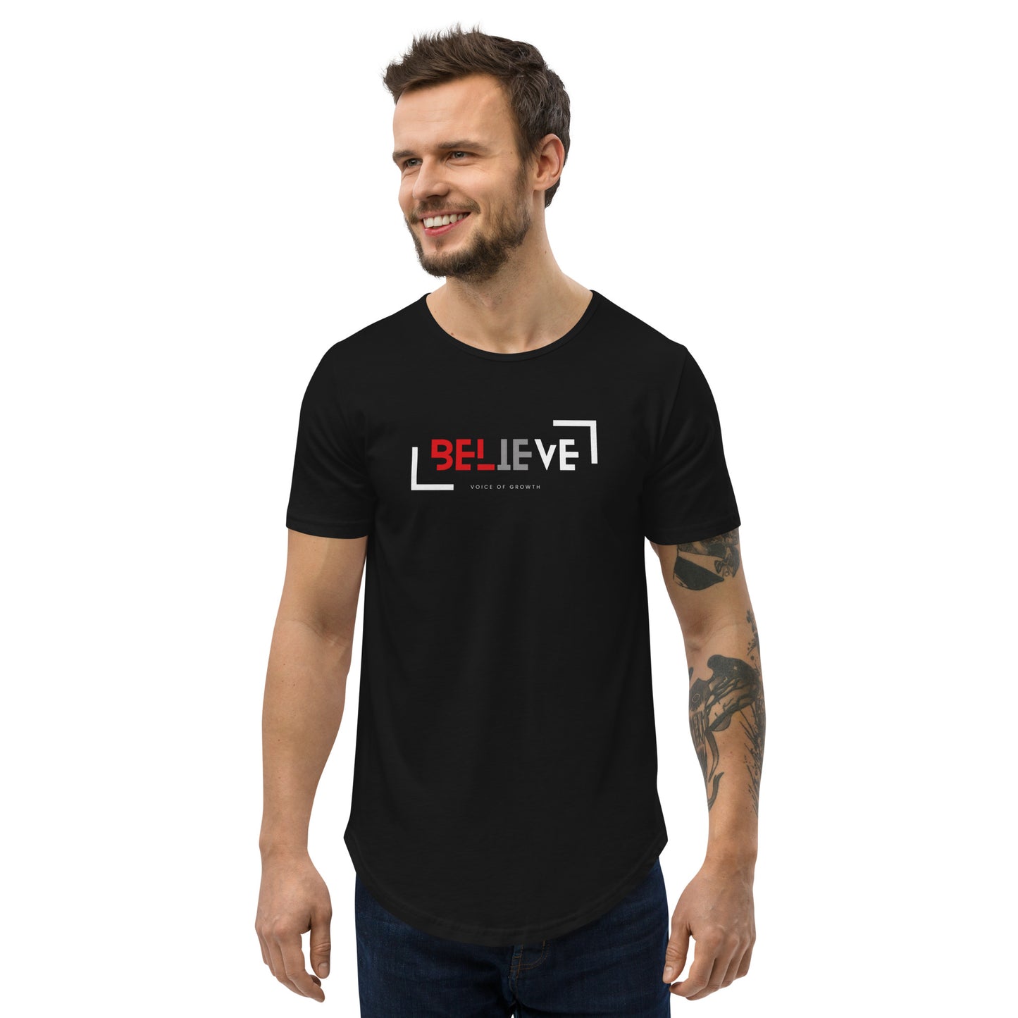 Men's Curved Hem T-Shirt-No Limiting Beliefs